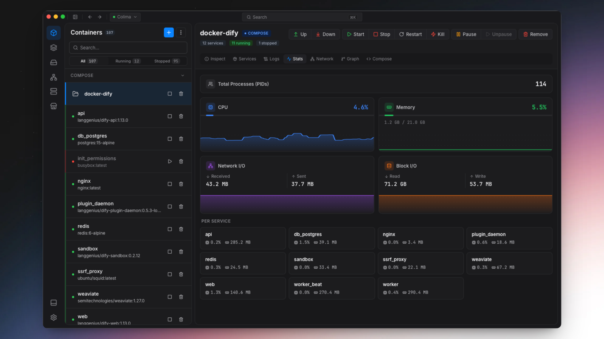 Dockev dark mode screenshot