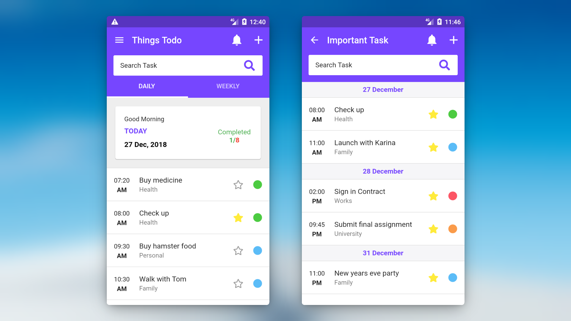 Flutter Things Todo light mode screenshot